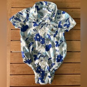 GAP Baby Hawaiian Print Boys Romper Tropical Shirt